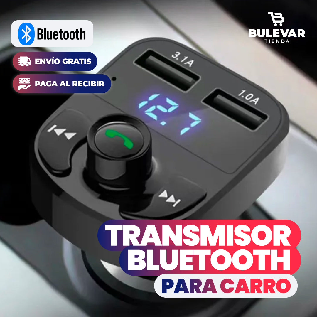 TRANSMISOR BLUETOOTH CON CARGA RÁPIDA PARA AUTO